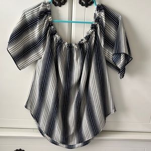 Off the shoulder striped blouse